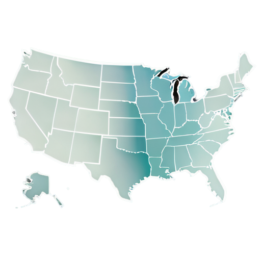 *Design an icon of a map of the United States with a dollar sign overlay, representing the focus of economic theories and models on the U.S. economy.* - icon | sticker