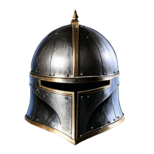 Medieval simple helmet made of tree bark - icon | sticker