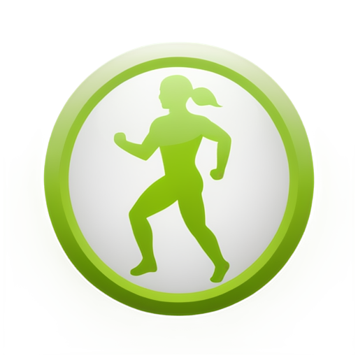 Icon for the application about sports, fitness and a healthy lifestyle, in green and white colors and in a minimalist style - icon | sticker