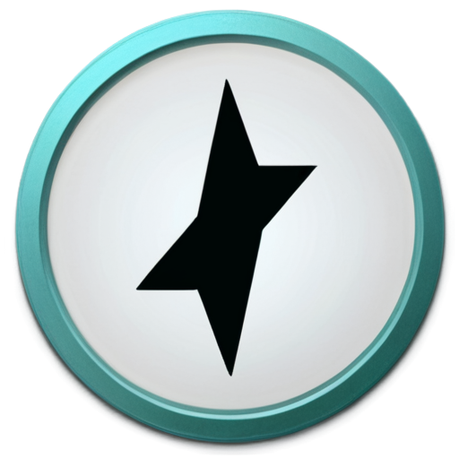 A round token with two borders. The borders take up about 1/3 of the radius in total. The outer border is dark green, the inner border is light blue, and the center of the token is white. On a white background, in the center, there is a black arrow pointing upwards - icon | sticker