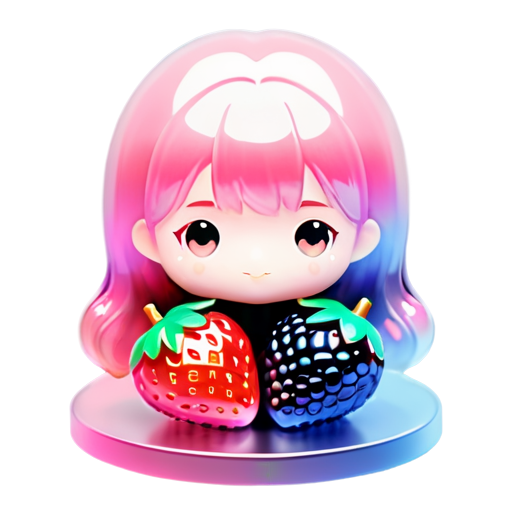 strawberries blueberries blackberries raspberries in pink - icon | sticker