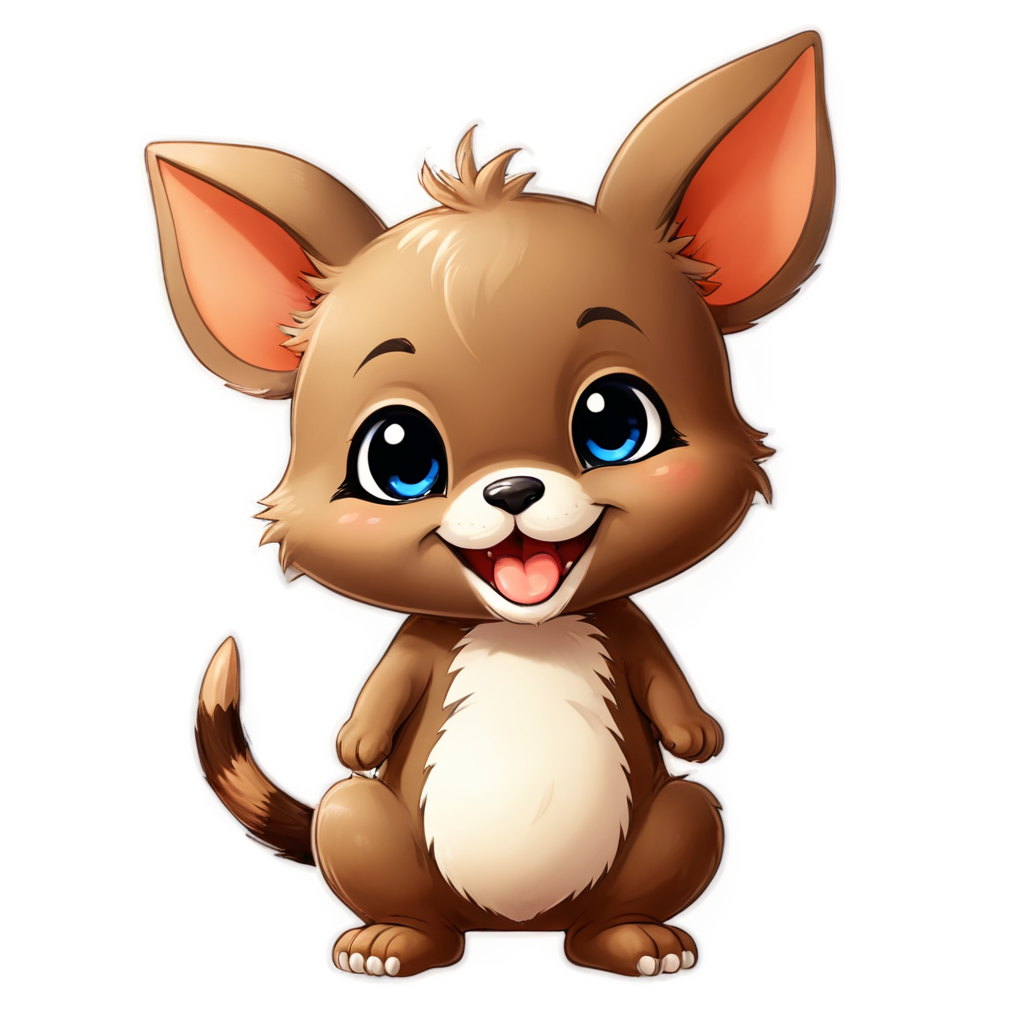 a cute smiling critter - icon | sticker