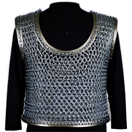 Medieval fantasy chainmail vest, made of steel rings - icon | sticker