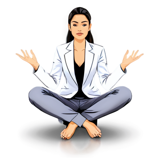 icon of business woman with six hands sitting like shiva - icon | sticker