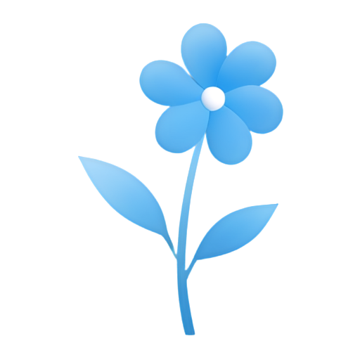 Light blue shiny flower with blue electric - icon | sticker