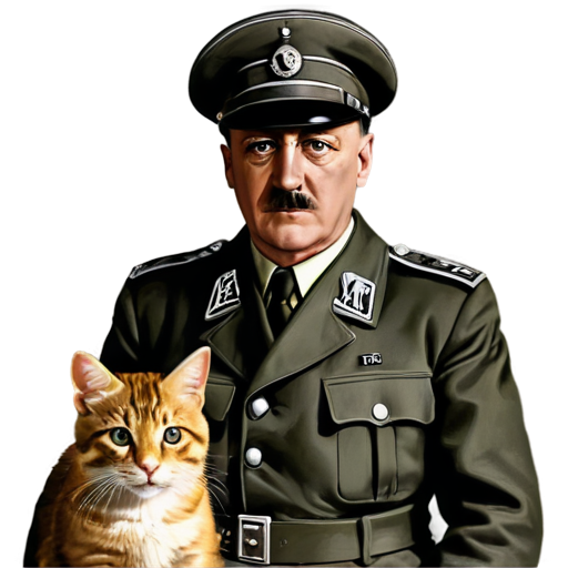 Hitler with kittens in Ukraine - icon | sticker