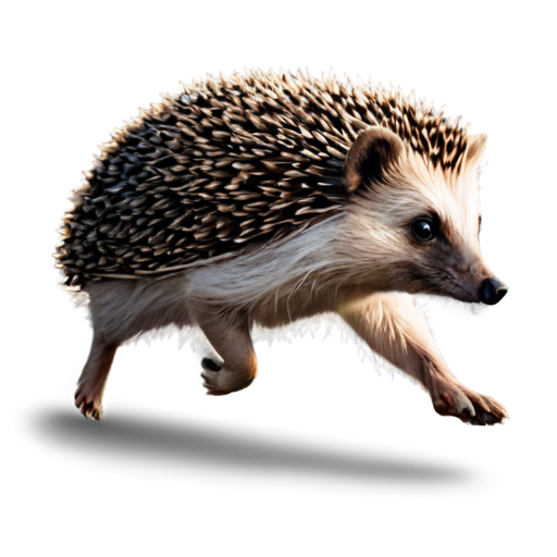 the hedgehog runs away from the forest and the dog runs after him - icon | sticker