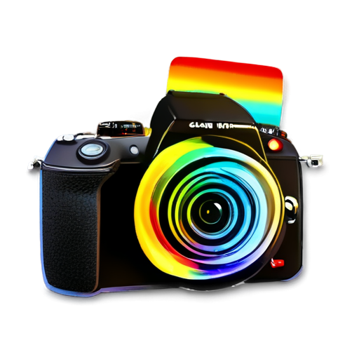 Create a YouTube Camera with beautiful rainbow pen - icon | sticker