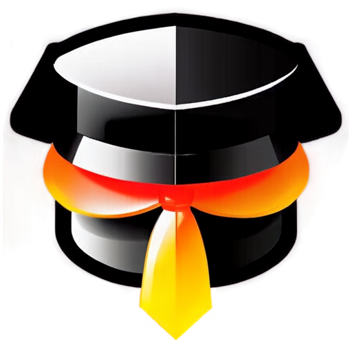 Design a minimalist black and white icon that features a stylized brain wearing a graduation cap. The brain should be depicted with clean, smooth lines to emphasize its shape, while the graduation cap should sit atop it at an angle to represent education and achievement. The overall design should convey a sense of intelligence and aspiration, utilizing negative space effectively to create a striking and professional look. The black and white color scheme should enhance the contrast and sophistication of the icon. - icon | sticker