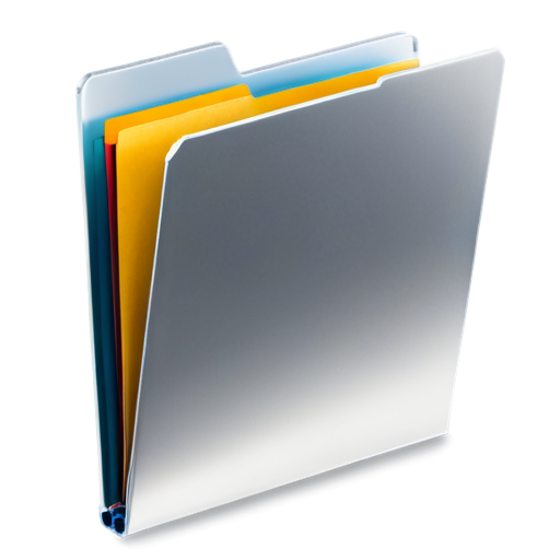 thick silver folder with papers. folder color - silver. sheets should stick out of the folder. transparent background. inscription on the folder "Case". brown glow around the folder - icon | sticker