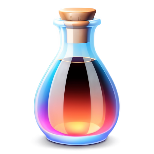 magic bottle with potion, elegantly shape - icon | sticker