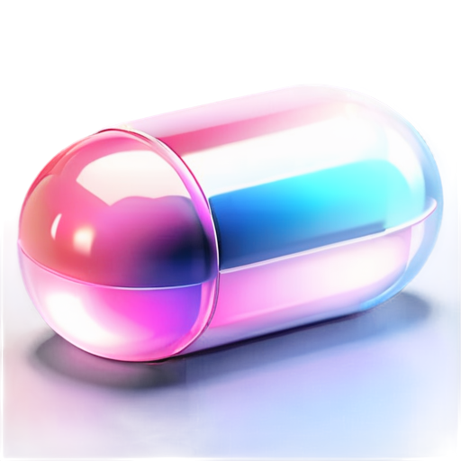 3d pink pill hyperrealism - icon | sticker