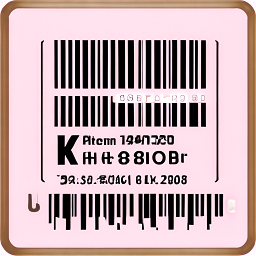 a label with a code 128 barcode and some text viewed from an angle - icon | sticker