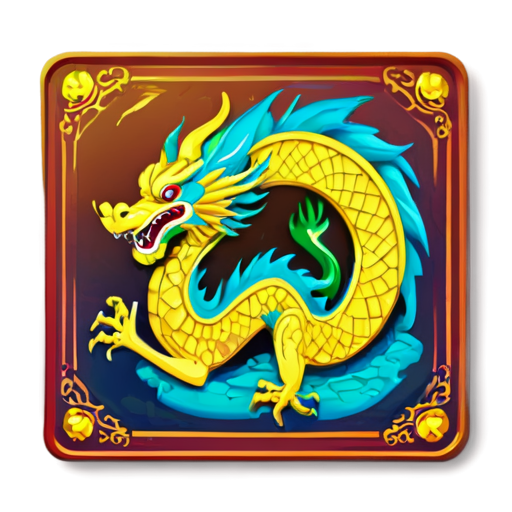 A board game, the design of the icon contains the elements of the Chinese dragon, the overall simplicity, mild color scheme - icon | sticker