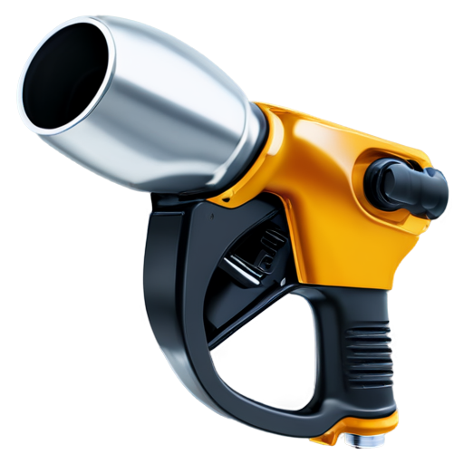 fuel nozzle in orange-yellow colors - icon | sticker