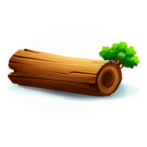 icon of a lying tree log without background - icon | sticker