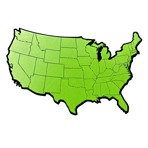 *Design an icon of a map of the United States with a dollar sign overlay, representing the focus of economic theories and models on the U.S. economy.* - icon | sticker