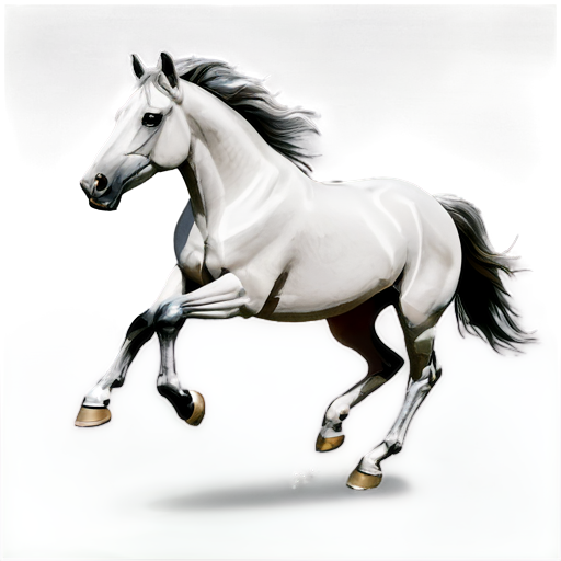 A horse that looks like it is running and looks very cool, cartoon image - icon | sticker