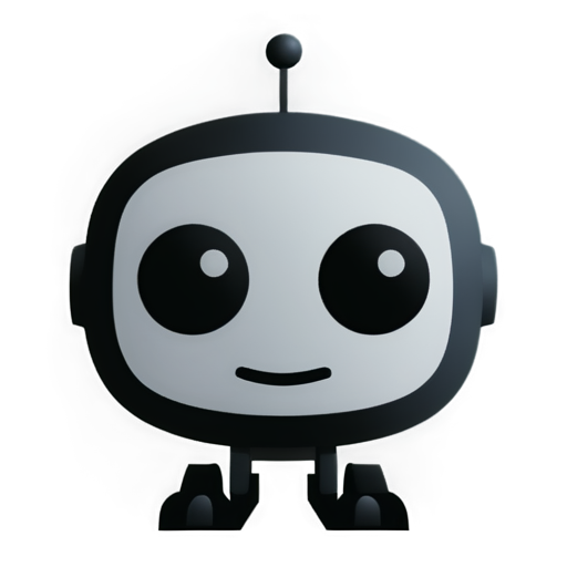 head of a cute robot, appreas to be interested in everything over the world - icon | sticker