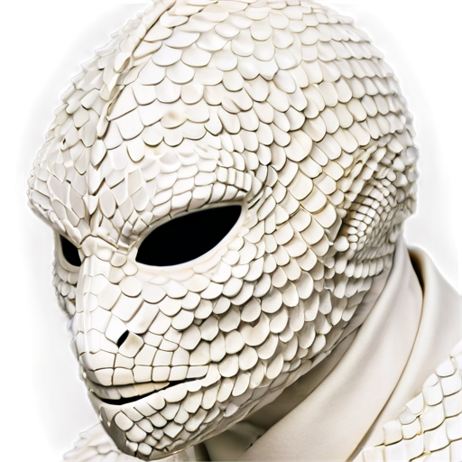 Medieval fantasy facemask made of beige lizard scales, matte - icon | sticker