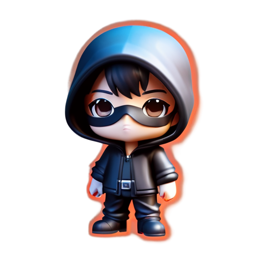 The thief in the black mask 3d model - icon | sticker