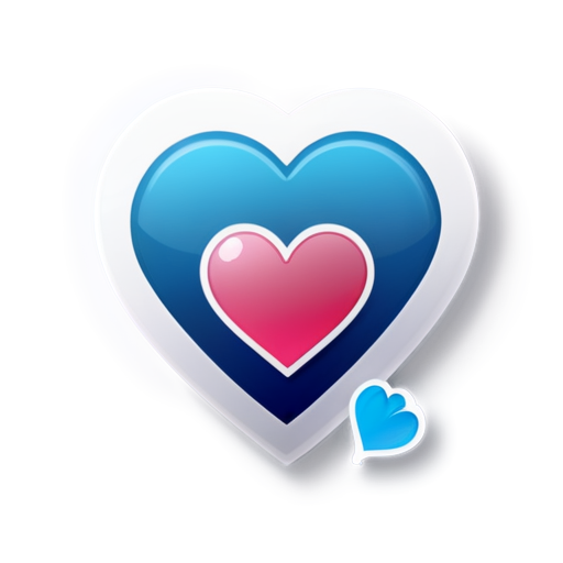 Please describe your icon 2 card with heart in inside. blue color with gradient - icon | sticker