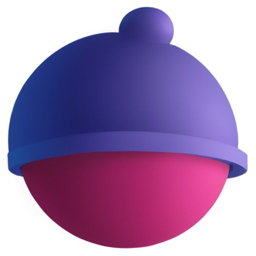 Pink ball with purple hat - icon | sticker