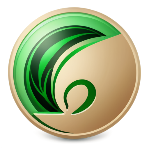 Design an icon for the cryptocurrency project BEO, focusing on ecology and innovation. The icon symbolizes a click — a circular button with a glowing effect, created in natural shades of green and sand. The center features a simple symbol of a finger or a mouse, evoking a sense of ease and interactivity." - icon | sticker