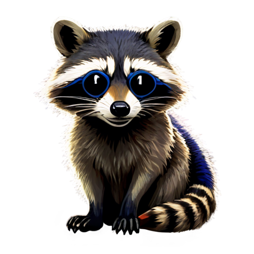 Snake-like raccoon, Glasses, Games, rgb - icon | sticker