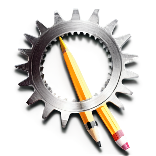 cog with pencil - icon | sticker