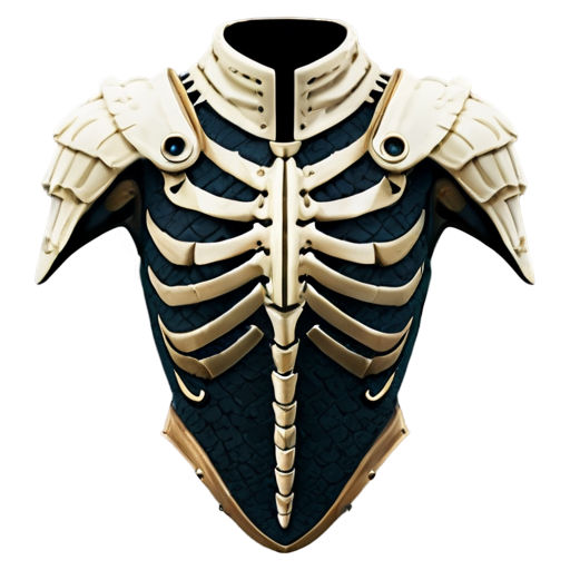 Medieval fantasy shoulders made of bones, matte - icon | sticker