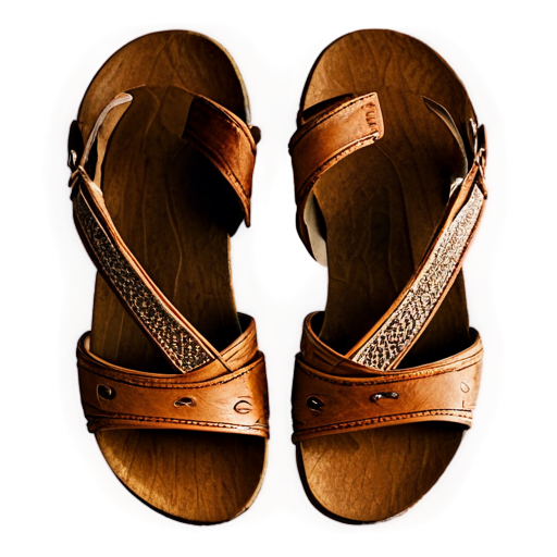 Simple high sandals made of tree bark - icon | sticker