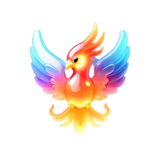 minimalist phoenix spirit, flames - icon | sticker