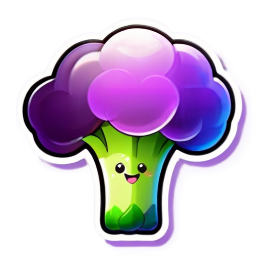 Logo for nutritionist, purple background, broccoli - icon | sticker