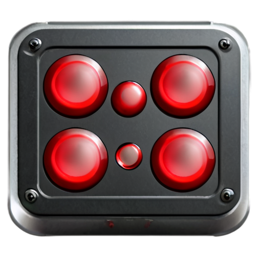 black and red button, computer game, square, vertical, metal, gaming, for walkie-talkie, single - icon | sticker