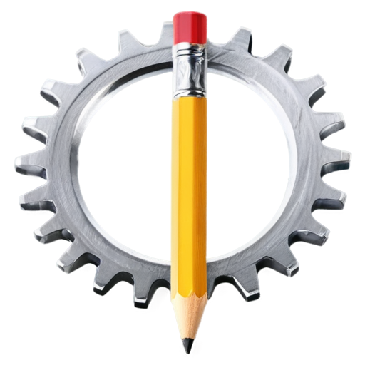 cog with pencil - icon | sticker