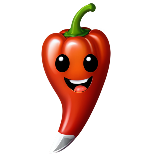 chili emoji with knife - icon | sticker