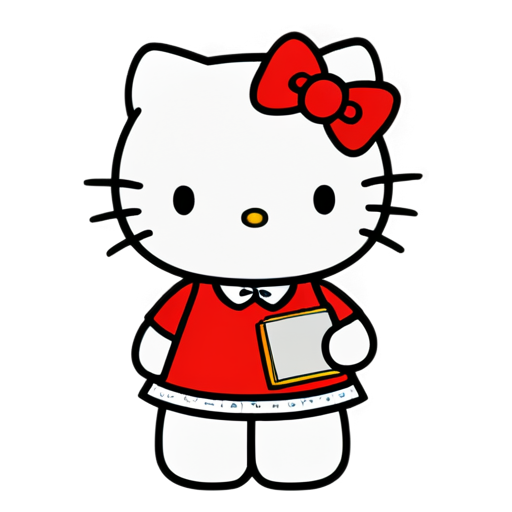 hello kitty with school - icon | sticker