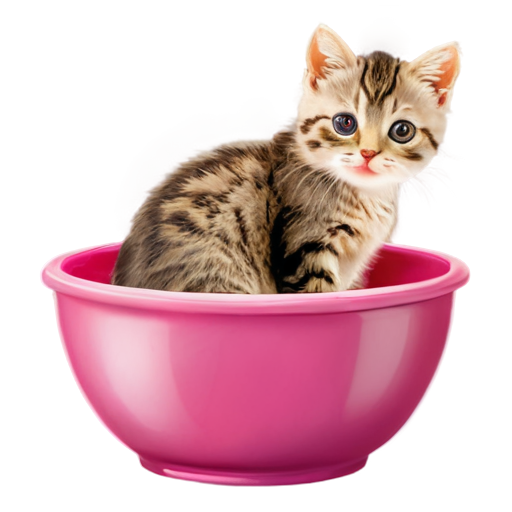 pink kitty milkbowl - icon | sticker