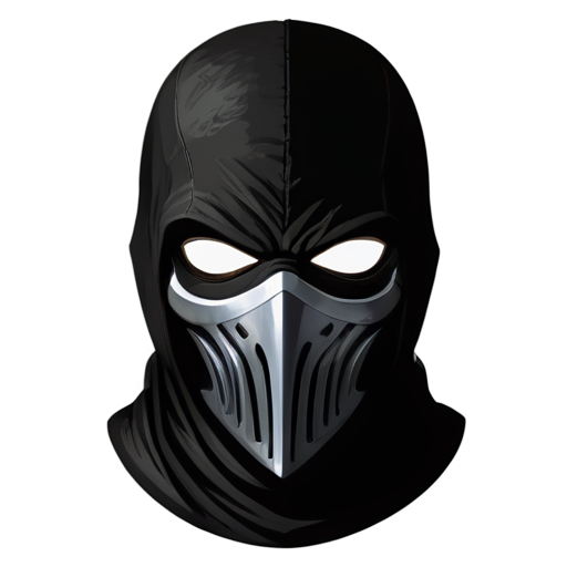 The front view of an assassin wearing a raven-beak-shaped mask - icon | sticker