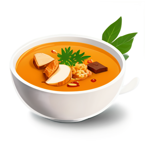 A light soup with chunks of yam crunchies and yam herb. - icon | sticker