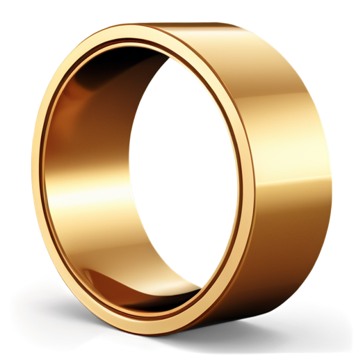 two segments of a square pipe are folded into a circle. circle thickness 10px. color - gold - icon | sticker