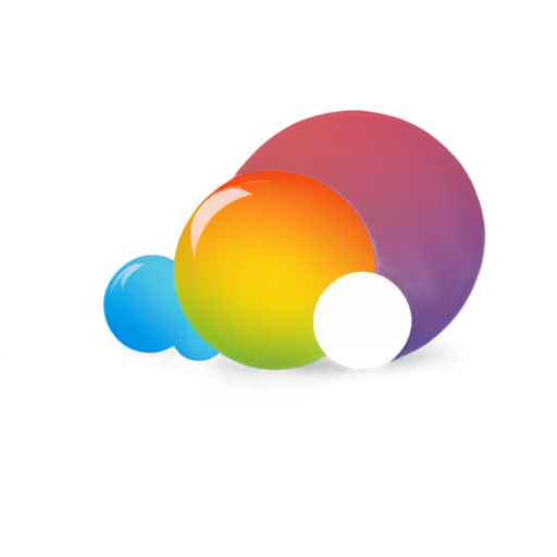 Cloud of with rainbow of one ball - icon | sticker