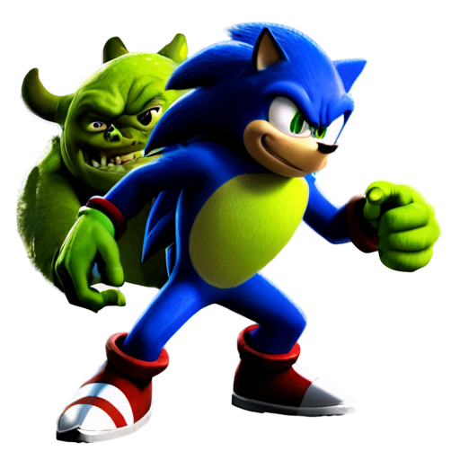 Sonic vs shrek - icon | sticker