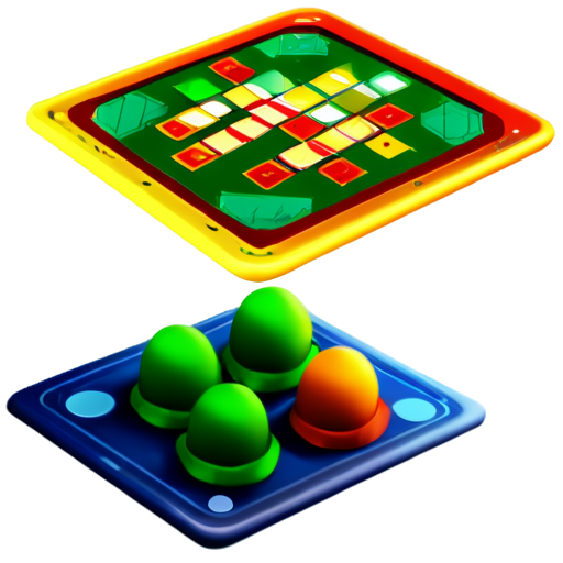 Create a 3D game logo named "Fun ludo", it should have ludo board within - icon | sticker