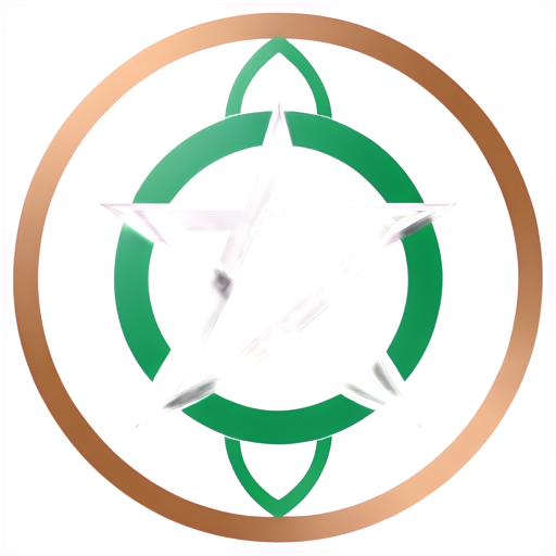 Celtic pentagram, letters LR - icon | sticker