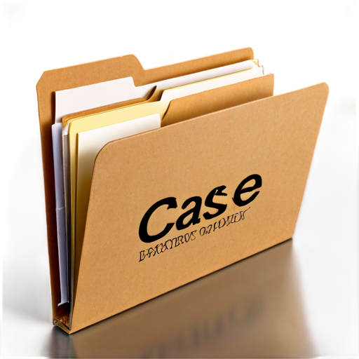 thick cardboard folder with papers. the inscription on the folder is "Case". the color of the folder is silver - icon | sticker