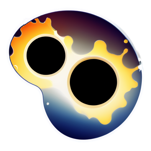 Two distorted holes in abstract style space - icon | sticker