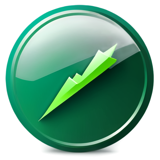 profit growth icon, diagram icon, infographic icon, realistic, emerald colors - icon | sticker