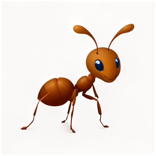 brown cute ant for education business with bonnet - icon | sticker